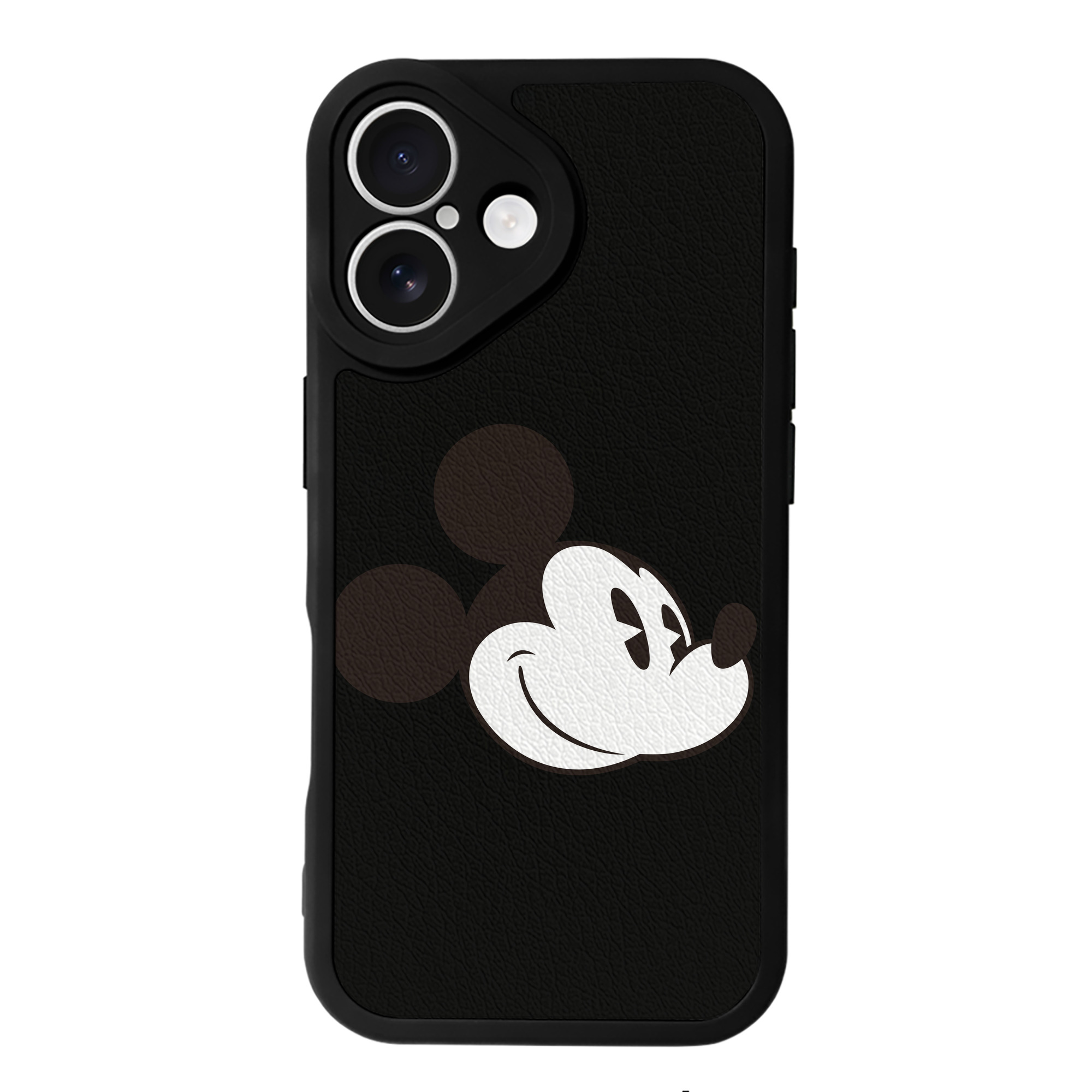 （画像用） ミッキーマウス Mickey Mouse 【iPhone 16シリーズ対応】シリコンスマホケース（レザー調） 材質：シリコン